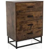 Hjh LIVING Sideboard / commode VINSTRA 60x38,5x83,3 cm 4 laden bruin