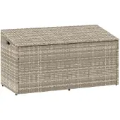 vidaXL Tuinbox 110x50x58 cm poly rattan lichtgrijs
