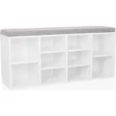 Hjh LIVING Schoenenkast / ladekast ESTHA 10 103,5x29,5x4 cm 10 vakken wit