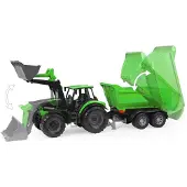 Lena speelgoed tractor Deutz-Fahr Agrotron 7250 TTV met aanhangwagen.