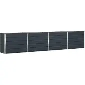 vidaXL Plantenbak Antraciet 385 x 50 x 75 cm Gegevens staal