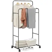 vidaXL Kledingrek Zwart 80 x 53 x 156 cm
