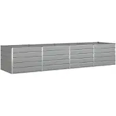 vidaXL Plantenbak Lichtgrijs 385 x 100 x 75 cm Gegalvaniseerd staal
