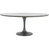 Signature - Ovale eettafel van wit marmer L180 cm - TULIPE