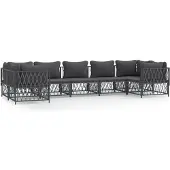 vidaXL 7-delige Loungeset met kussens staal antracietkleurig