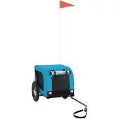 vidaXL Hondenfietstrailer oxford stof en ijzer blauw en zwart
