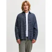 Jack & Jones Overhemd 'JJCARTER' navy / donkerblauw / wit