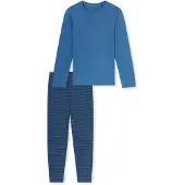 Schiesser Pyjama lang ' Casual Essentials ' aqua