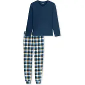 Schiesser Pyjama lang ' Casual Essentials ' donkerblauw