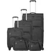 Travelite Cubis 4 wielen Kofferset 5-delig met uitbreidingsplooi grijs