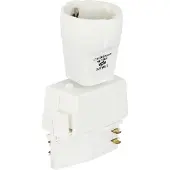 Global Beschermcontact-adapter 3-fasen railsysteem Noa, wit / opaal, Aluminium