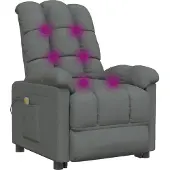 vidaXL Massagestoel stof donkergrijs