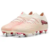Puma Future 9 Ultimate IJzeren-Nop Voetbalschoenen (SG) Gebroken Wit Zwart Roze