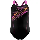 Speedo EnduraFlex Medley Logo Medalist sportbadpak - zwart/roze Meisjes Nylon - maat 128