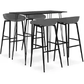 vidaXL 5-delige Barset zwart en grijs