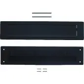 Intersteel Set briefplaat en tochtwering rechthoekig structuur zwart 340 x 75 mm