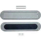 Intersteel Set briefplaat en tochtwering ovaal RVS getrommeld 340 x 80 mm