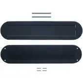 Intersteel Set briefplaat en tochtwering ovaal structuur zwart 340 x 80 mm
