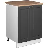Vicco Wastafelkast Fame-Line, Anthrazit-Gold Landhaus/Wit, 60 cm