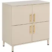 Beliani OMBURA - Dressoir met 4 deuren - Beige - Staal