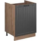 Vicco Wastafelkast Fame-Line, Donkergrijs/Goudkleurig Eiken, 60 cm