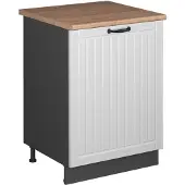 Vicco Keukenonderkast Fame-Line, Wit Landhuis/Antraciet, 60 cm 1 deur met werkblad