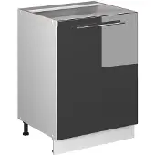 Vicco Keukenonderkast Fame-Line, Antraciet Hoogglans/Wit, 60 cm 1 deur zonder werkblad