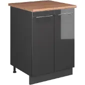Vicco Wastafelkast Fame-Line, Antraciet Hoogglans/Antraciet, 60 cm