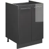 Vicco Wastafelkast Fame-Line, Antraciet Hoogglans/Antraciet, 60 cm
