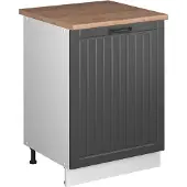 Vicco Keukenonderkast Fame-Line, Donkergrijs/Wit, 60 cm 1 deur met werkblad