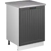 Vicco Keukenonderkast Fame-Line Donkergrijs/Wit 60 cm 1 deur met werkblad, Model 65132