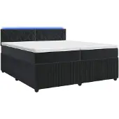vidaXL Boxspringbed met matras, zwart, 200 x 200 cm, fluweel