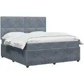 vidaXL Boxspringbed met matras Donkergrijs 160 x 200 cm Fluweel