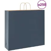 vidaXL Papieren zakken 250 st met hengsels 54x15x49 cm blauw