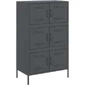vidaXL Hoge kast 68x39x113 cm staal antracietkleurig
