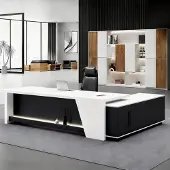Sonstiges Bureau in L-vorm met opbergruimte, 140x60x75 cm, zwart-wit