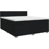 vidaXL Boxspringbed met matras met hoofdeinde Zwart 140 x 190 cm Stof