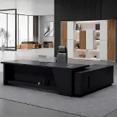 Sonstiges L-vormig bureau met opbergruimte, afmetingen 200x80x75 cm, zwart-wit