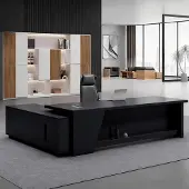 Sonstiges Bureau in L-vorm met opbergruimte, 140x60x75 cm, zwart-wit