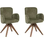Beliani JEAN - Eetkamerstoel set van 2 - Groen - Polyester