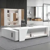 Sonstiges L-vormig bureau met opbergruimte, 150x60x75 cm, zwart-wit