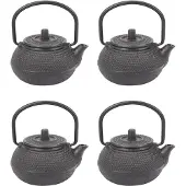 Torribaly 4x 50 ml Japanse gietijzeren theepot met theezeefje