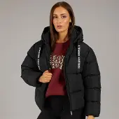 L'amore Couture Dames Rhode Island Korte Puffer Zwart