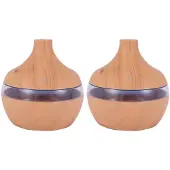 Torribaly 2x houtnerf aromatherapie USB luchtbevochtiger waterdruppels luchtzuivering