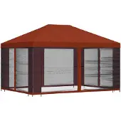 vidaXL Paviljoen met zijwanden, 4 x 3 meter, terracotta
