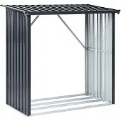 Beliani SCHEGGINO - Houtschuurtje - Grafietgrijs - Mesh