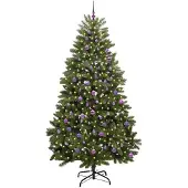 vidaXL - Kunstkerstboom - 240 - cm - 300 - LED's - Warmwit - PVC - en - Staal - Groen