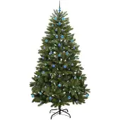 vidaXL Kunstkerstboom 240 cm 300 LED's Warmwit PVC en Staal Groen