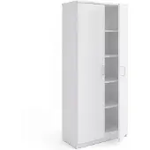 Interiax Opbergkast - Kledingkast 'Amelie' 2 deuren en 4 legplanken Wit (180x80x40)