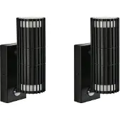 Beliani ERNAN - Buitenwandlamp set van 2 - Zwart - Aluminium